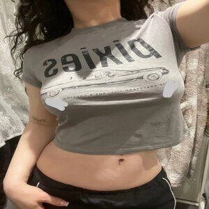 Grey Pixies cropped tee